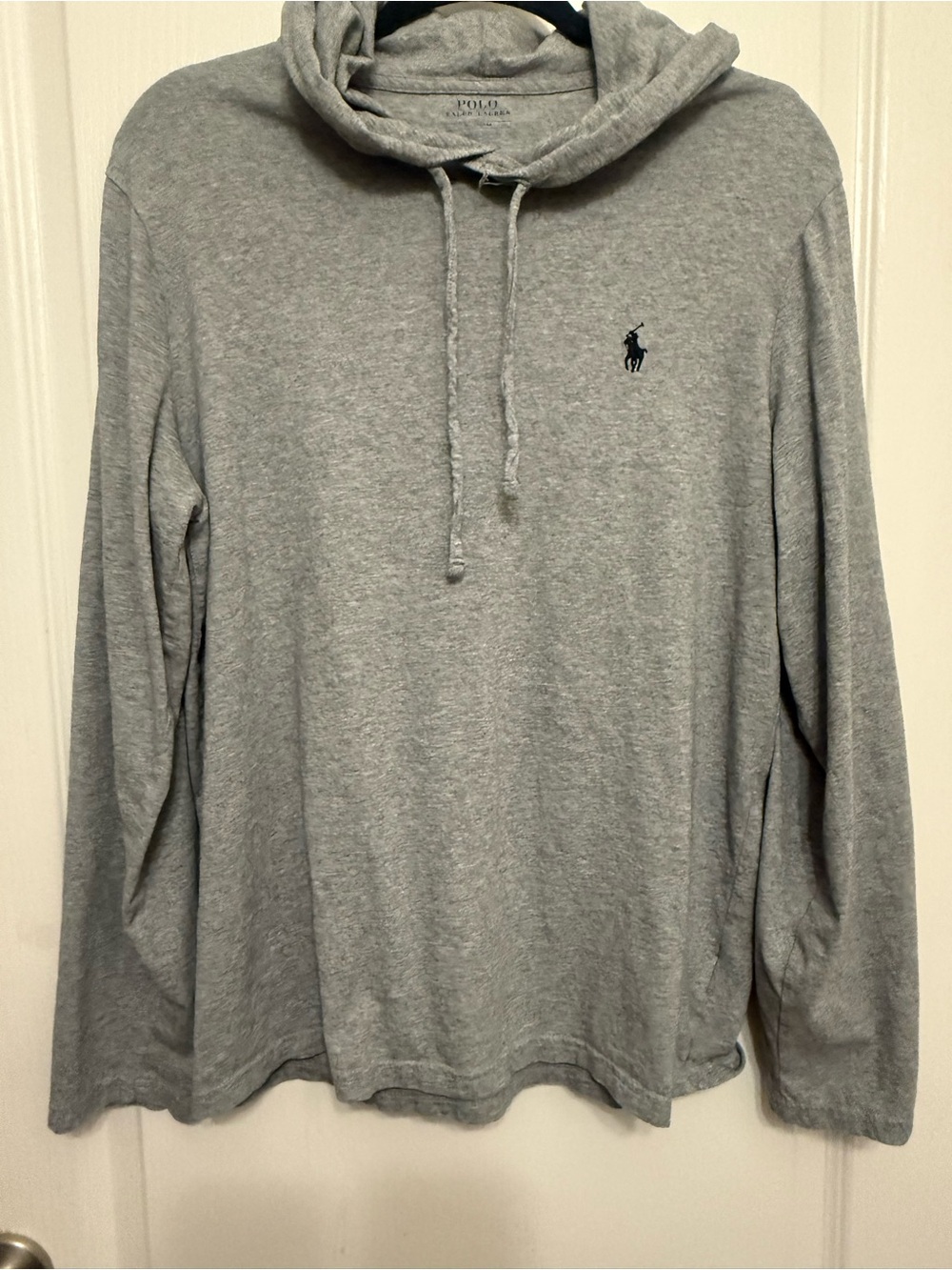 Polo by Ralph Lauren Men’s Heather Gray Pullover Hooded Long-Sleeve Shirt
